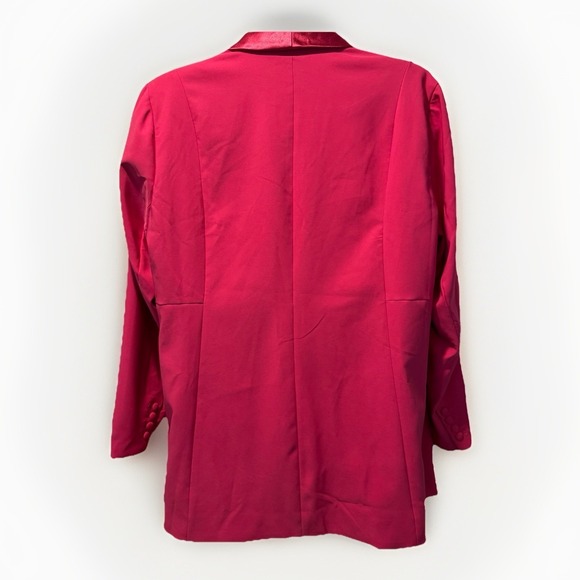 Torrid Blazer Women's Plus Sz 3 Hot Pink Crepe Satin Lapel Career Jacket - Picture 5 of 15